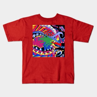 kraken kaiju the beast of the oceans arts in pattern Kids T-Shirt